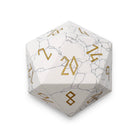 White Howlite - Boulder® 30mm Gemstone Dice-Boulder-Norse Foundry-Dungeons and Dragons Dice-Gem Dice-D20-Gemstone D20-Collectible D20 Dice-Giant D20 for DnD