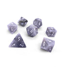 White Labradorite - 7 Piece RPG Set Gemstone Dice-Gemstone Dice-Norse Foundry-Gemstone Dice-Dungeons & Dragons Dice-Gem Dice-DnD Dice-Gaming Dice-Perfect for Tabletop RPGs-Dice Set