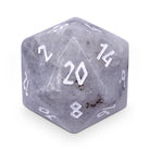 White Labradorite - Single D20 Gemstone Dice-Gemstone Dice-Norse Foundry-Gemstone Dice-Dungeons and Dragons Dice-Gem Dice-DnD Dice-Gaming Dice-Perfect for Tabletop RPGs-D20