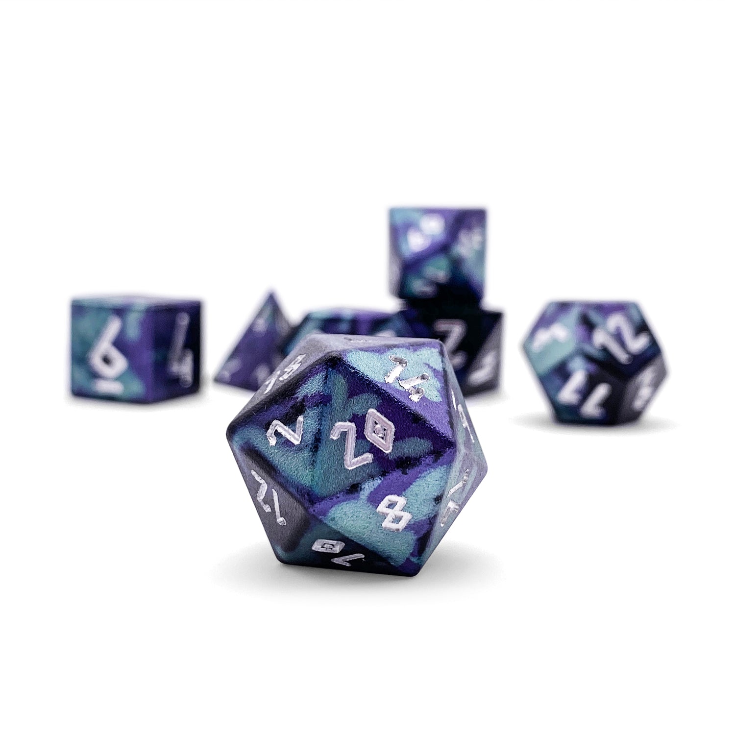 Witches Cauldron - 7 Piece RPG Set 6063 Aluminum Wondrous Dice-Wondrous Dice | Set of 7-Norse Foundry-Norse Foundry-aluminum dice-dungeons & dragons-d&d dice set-rpg dice set-aluminum d&d dice set-d&d-lightweight-perfect for tabletop rpgs
