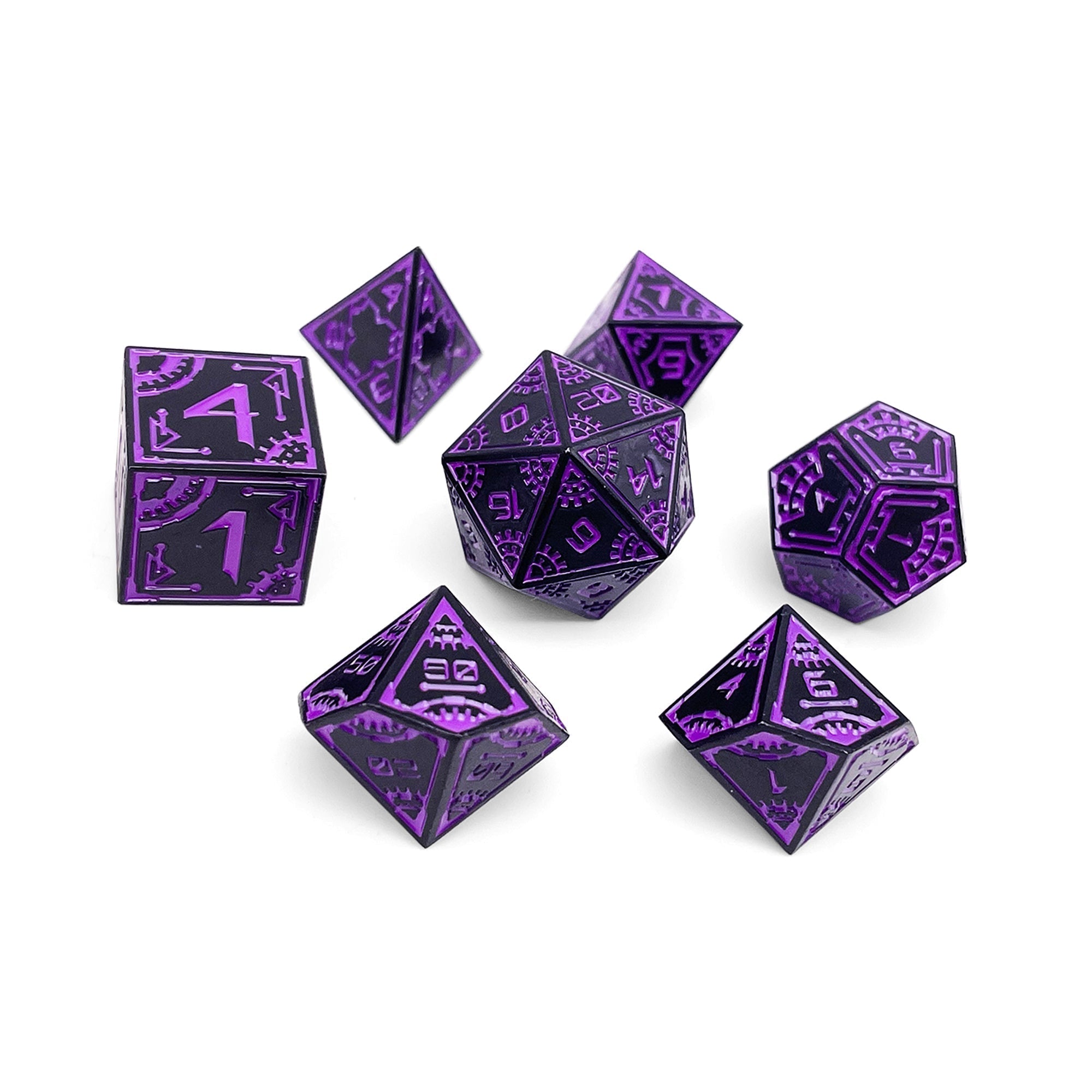 Wormhole - Space Dice 7 Piece RPG Set Alloy Metal Dice-Metal - Zinc Alloy Dice-Norse Foundry-Dungeons and Dragons-D&D Dice-D20-Metal Dice Set-DnD-D&D Metal Dice Set-Perfect for Tabletop RPGs