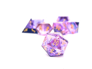 Zircon Pride Dice Bisexual - 7 Piece RPG Set Zircon Glass Dice