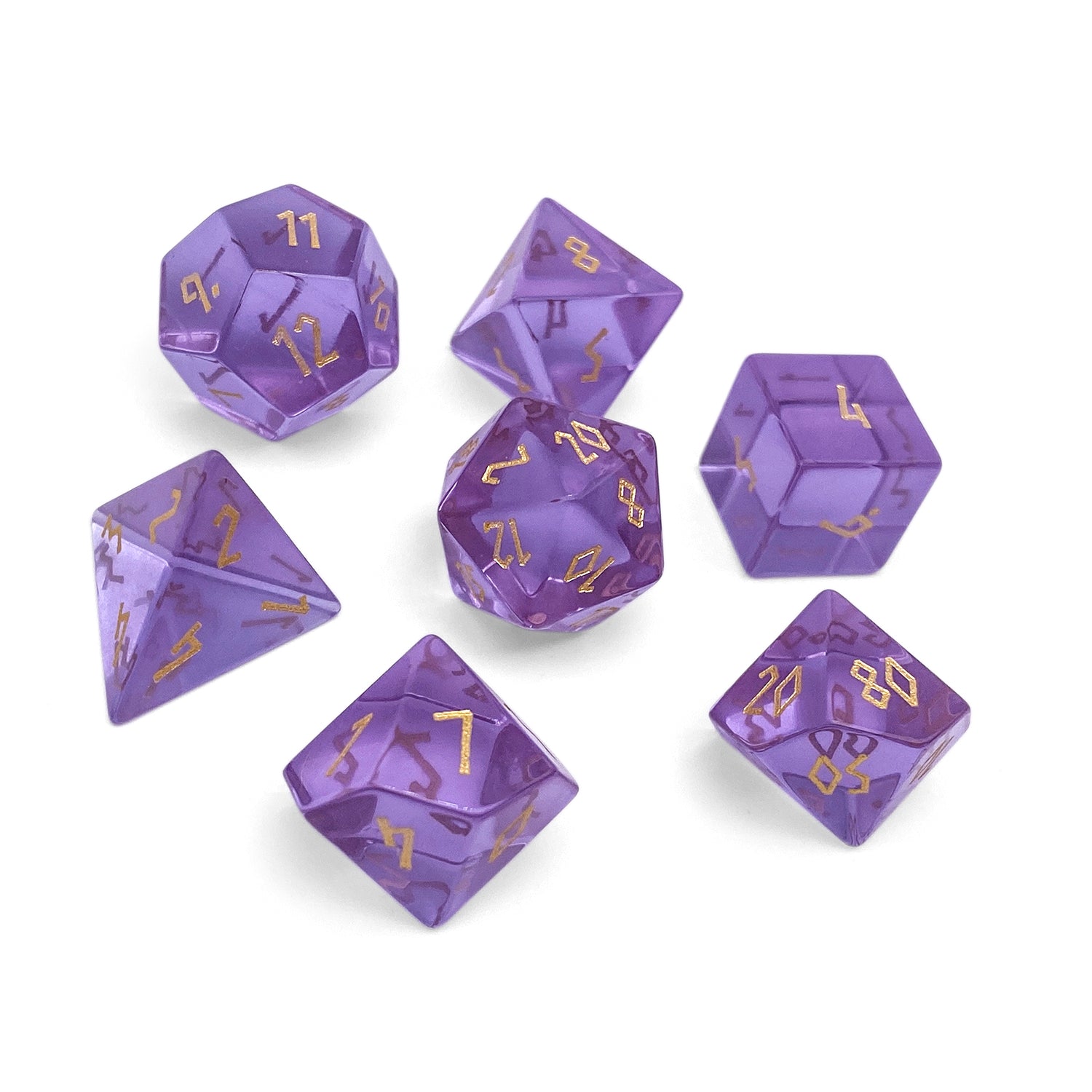 Zircon Alexandrite - 7 Piece RPG Set Zircon Glass Dice-Glass Dice-Norse Foundry-Norse Foundry-zircon glass dice-dungeons & dragons-d&d dice set-rpg dice set-glass dice set-d&d-perfect for tabletop rpgs