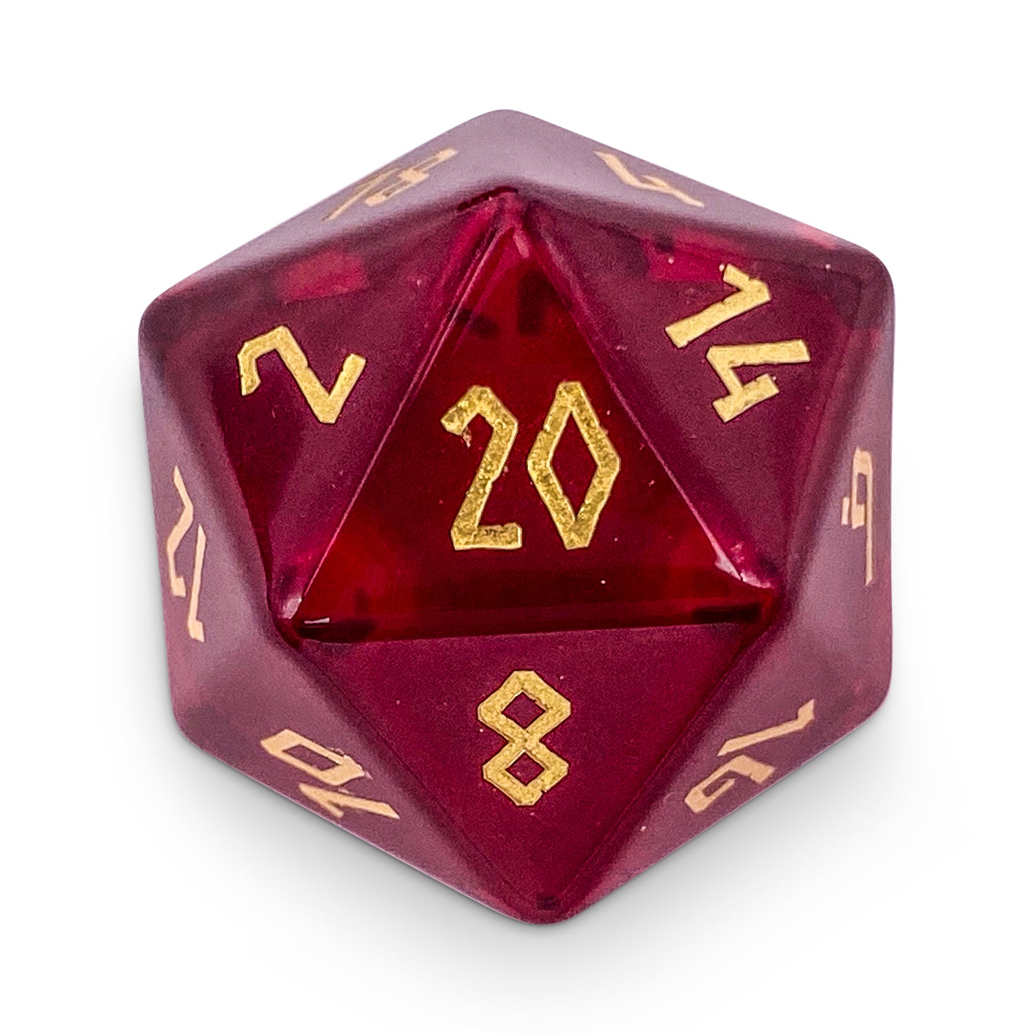 Zircon Garnet - Boulder 30mm® Gemstone Dice-Norse Foundry-D&D Dice-Glass Dice-D20-Glass D20-Collectible D20 Dice-Giant D20 for D&D