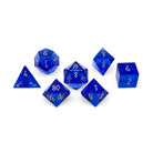 Zircon Sapphire - 7 Piece RPG Set Zircon Glass Dice-Glass Dice-Norse Foundry-Norse Foundry-zircon glass dice-dungeons & dragons-d&d dice set-rpg dice set-glass dice set-d&d-perfect for tabletop rpgs
