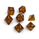 Zircon Amber Citrine  - 7 Piece RPG Set Zircon Glass Dice - NOR 01554