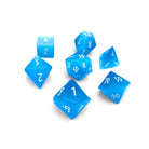 Aquamarine Cats Eye - 7 Piece RPG Set Glass Dice - NOR 01510