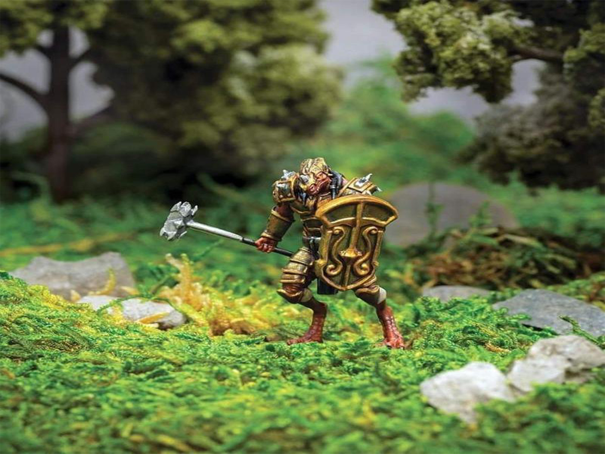 Belgar Dragonfolk in Heavy Armor 28mm Miniature by Adventurers & Adversaries - A&A 0003