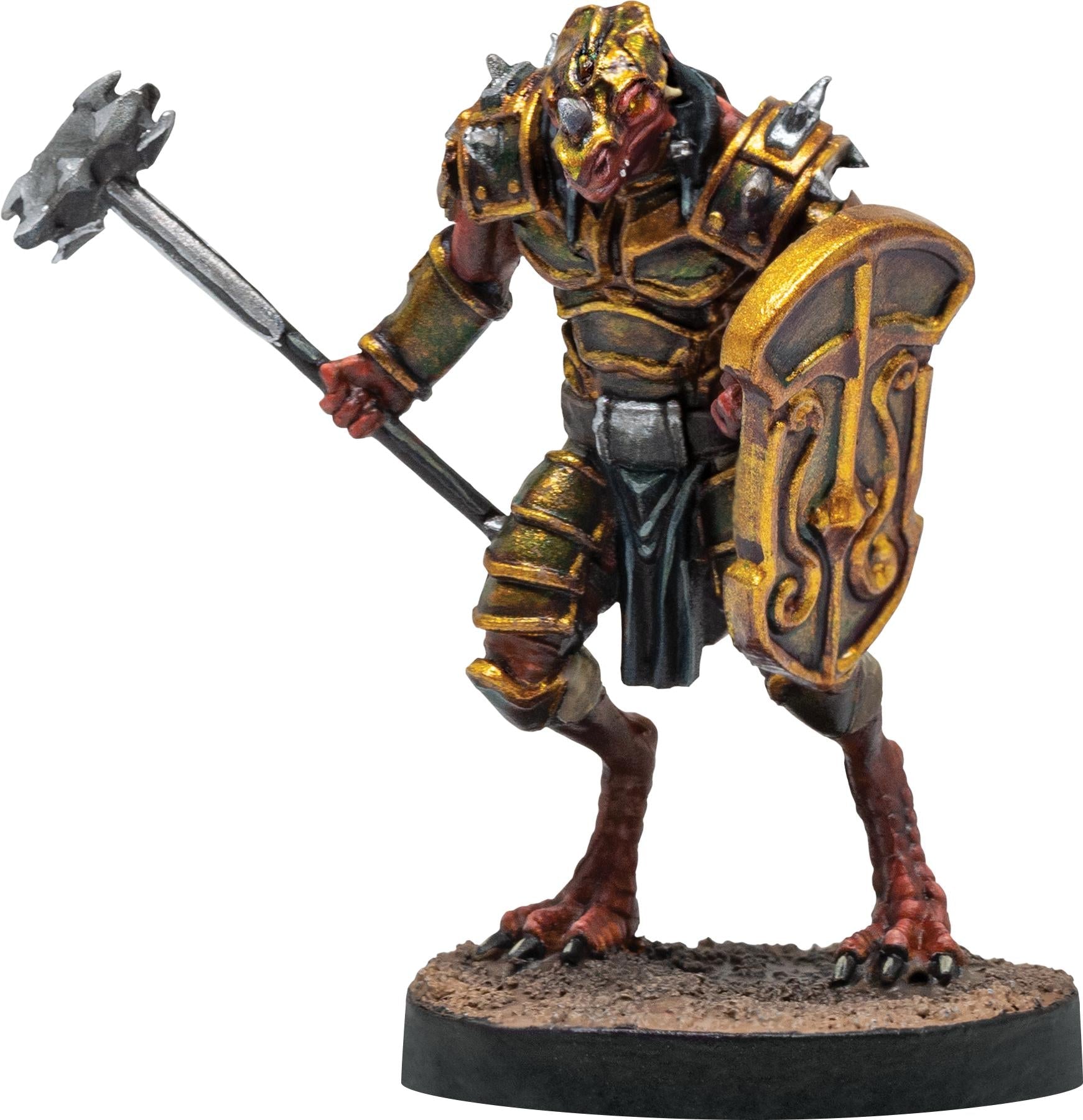 Belgar Dragonfolk in Heavy Armor 28mm Miniature by Adventurers & Adversaries - A&A 0003