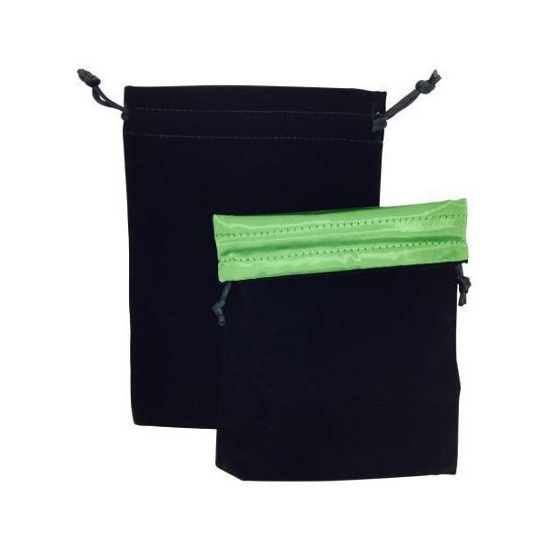Black/Green Dice Bag 5 x 7″ Velvet with Reinforced Treated Satin - NOR 03487