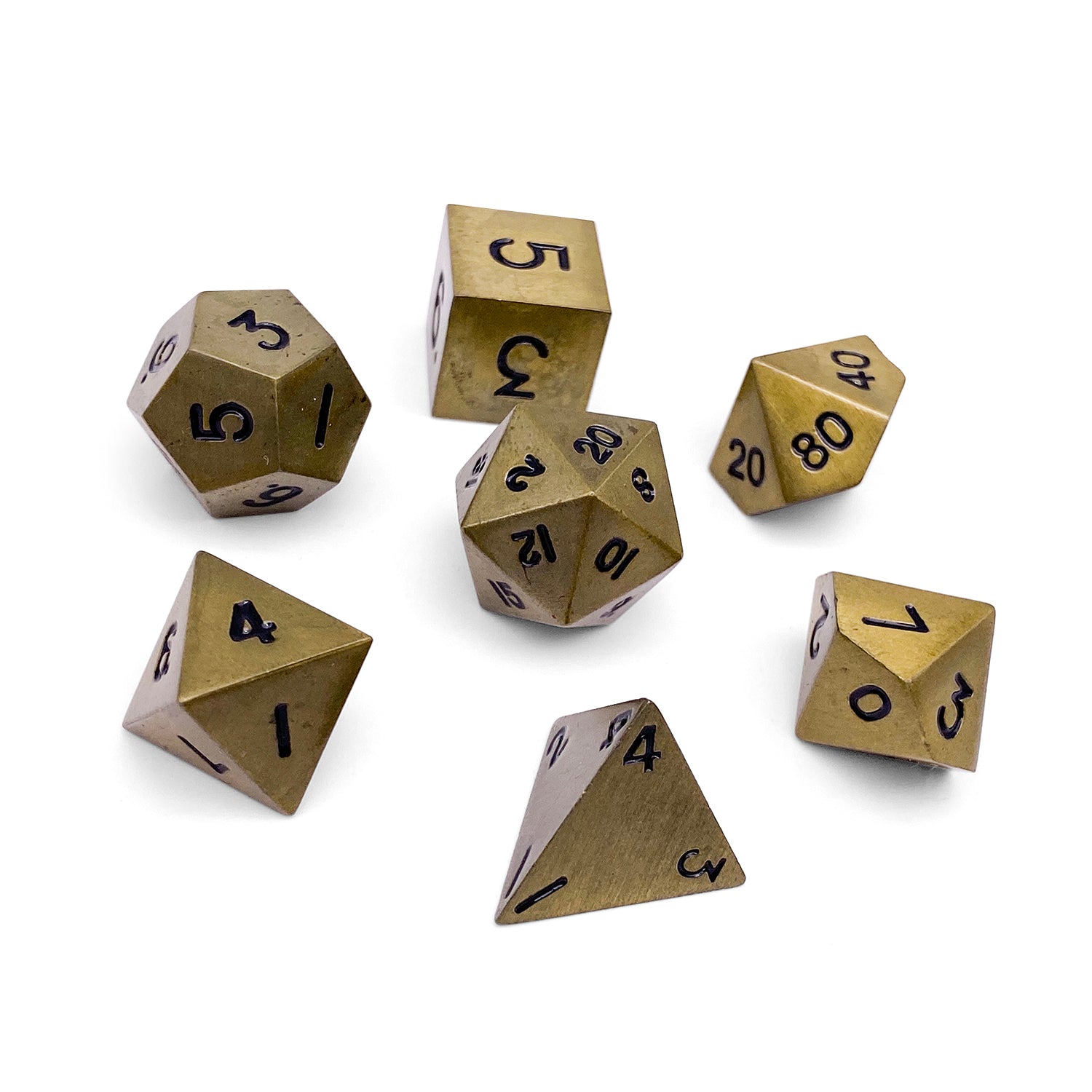 Bronze Dragon Scale - 7 Piece Metal Dice Set-Zinc Alloy Dice-dungeons and dragons-dice-dnd-dungeons & dragons-Norse Foundry