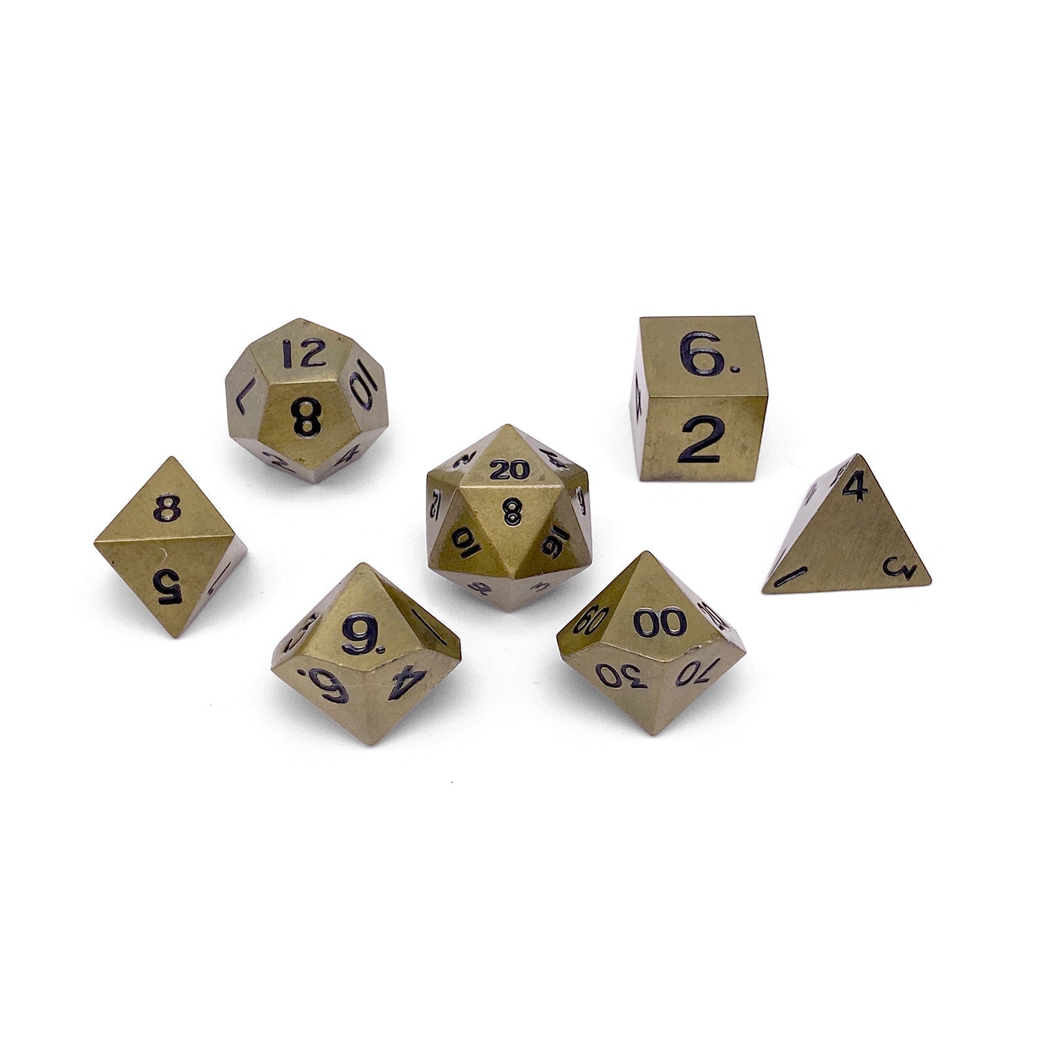 Bronze Dragon Scale - 7 Piece Metal Dice Set-Zinc Alloy Dice-dungeons and dragons-dice-dnd-dungeons & dragons-Norse Foundry