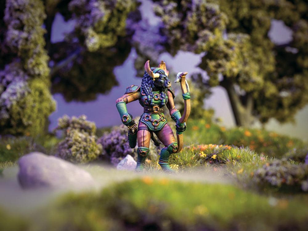 Elphick - Minotaur Medium Armored 28mm Miniature By Adventurers & Adversaries