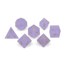 Frosted Amethyst - Gold Font 7 Piece RPG Set Zircon Glass Dice - NOR 01523