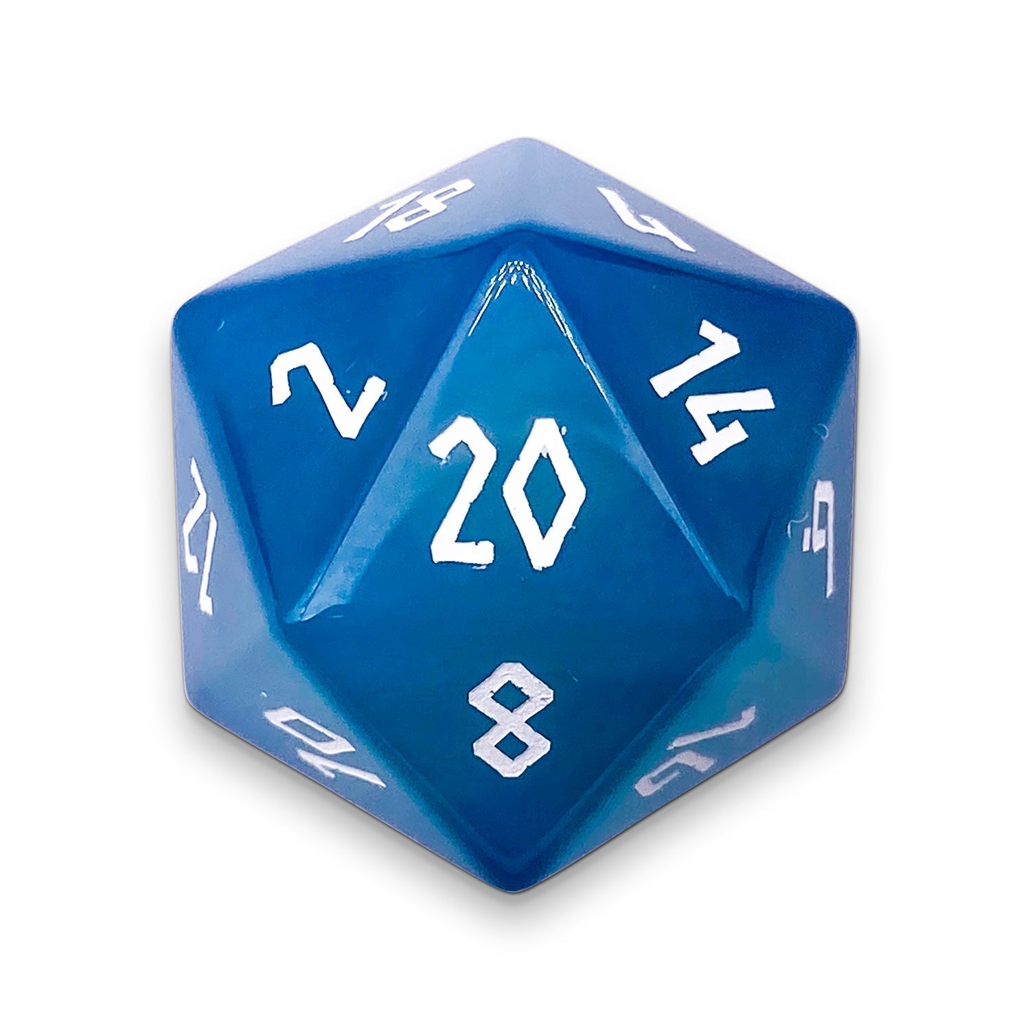 Blue Striped Agate - Single D20 Gemstone Dice-Gemstone Dice-NOR 03950-Norse Foundry-dungeon and dragons-dice-dnd-dungeon & dragons