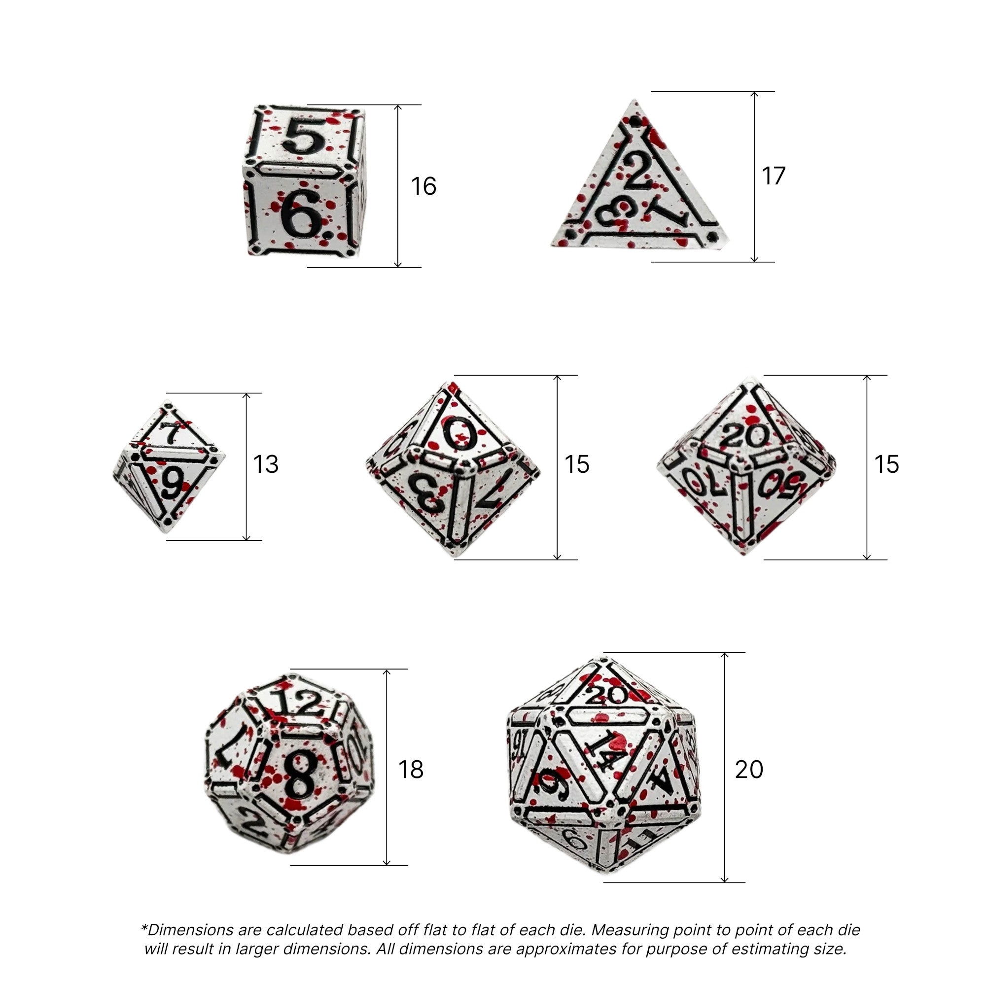 Ironworks - Efreet Flames 7 Piece RPG set Alloy Metal Dice – Norse