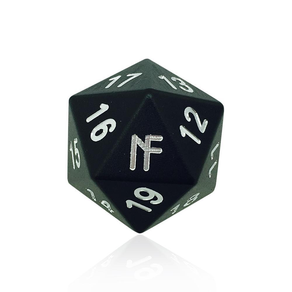 Jokester High Night Black - Single D20 6063 Aluminum Dice – Norse