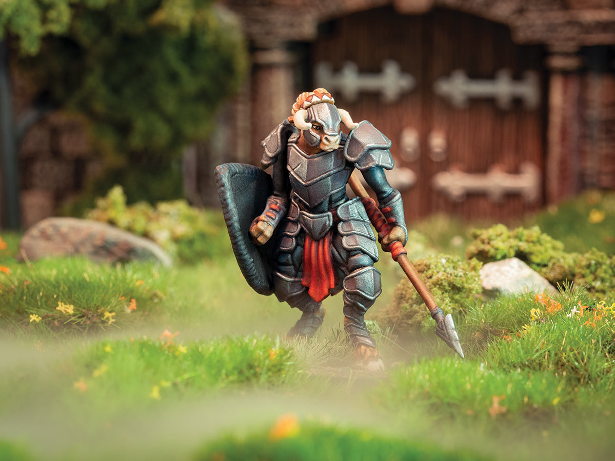 Ngarla - Minotaur Heavy Armored 28mm Miniature By Adventurers & Adversaries - A&A 0030