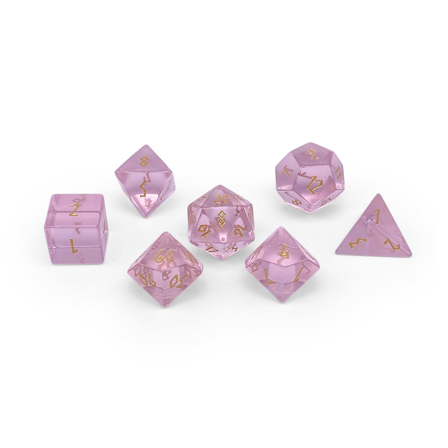Zircon Tourmaline - 7 Piece RPG Set Zircon Glass Dice - NOR 01565