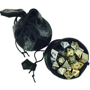 Black Cobra Scale Leather Dice Bag / Dice Cup Transformer