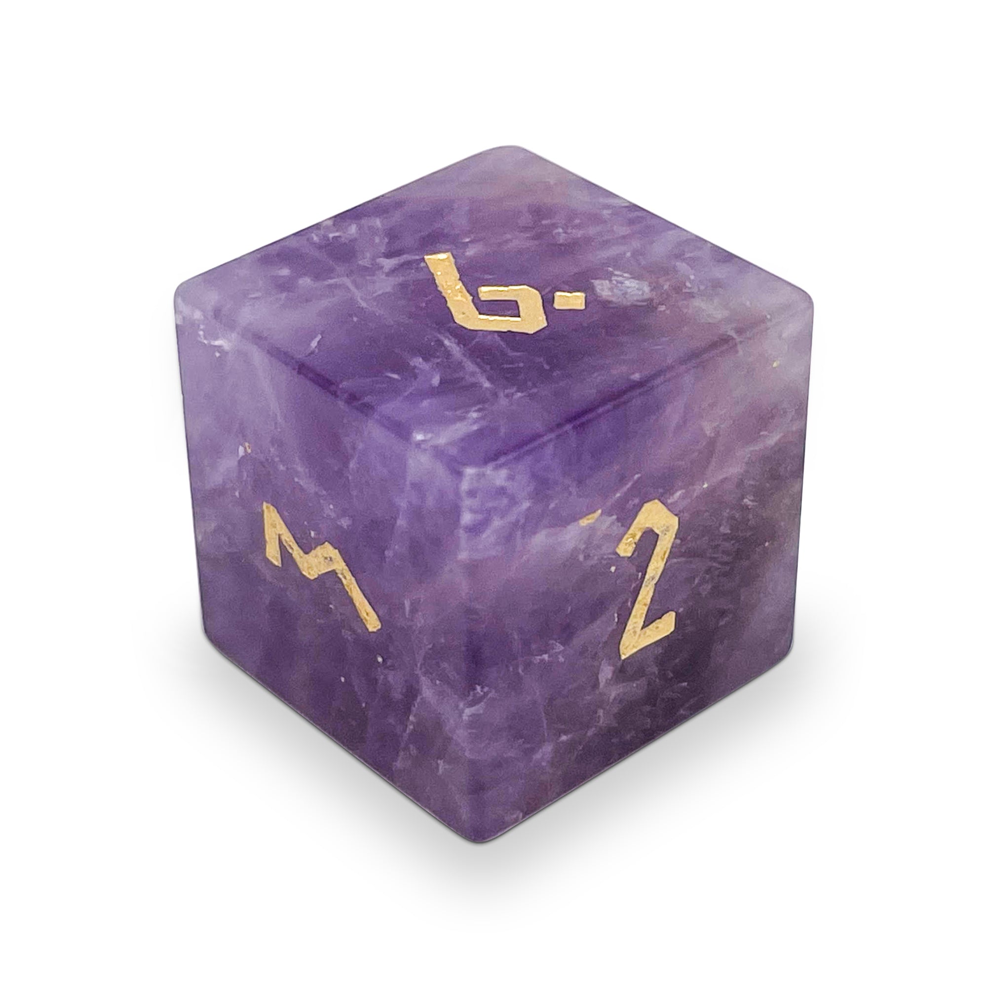 Amethyst - Single D6 Gemstone Dice-Gemstone Dice-Norse Foundry-Norse Foundry-dungeons & dragons-d&d dice-rpg d6-gemstone d6-d&d-d6-perfect for tabletop rpgs