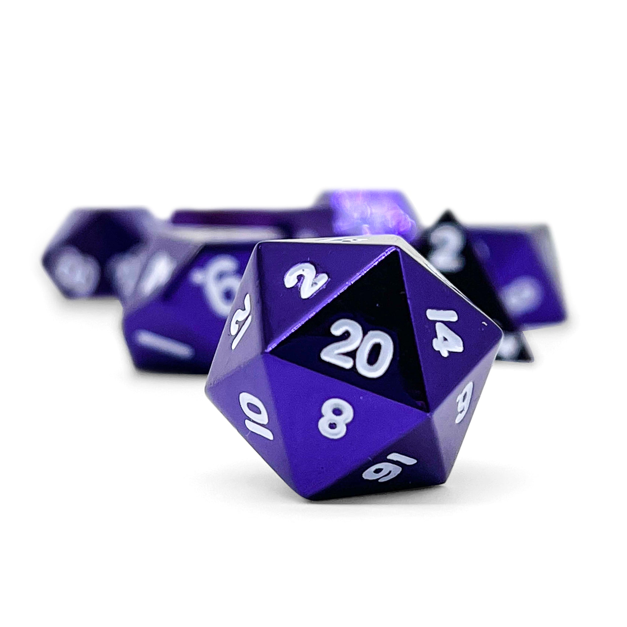Bardic Purple - 7 Piece Metal D&D & RPGs Dice Set-Zinc Alloy Dice-Norse Foundry-Norse Foundry-dungeons & dragons-d&d dice set-rpg dice set-d20-metal dice set-d&d-perfect for tabletop rpgs