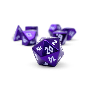 Bardic Purple Pebble™ Dice - 10mm Alloy Mini Polyhedral Dice Set