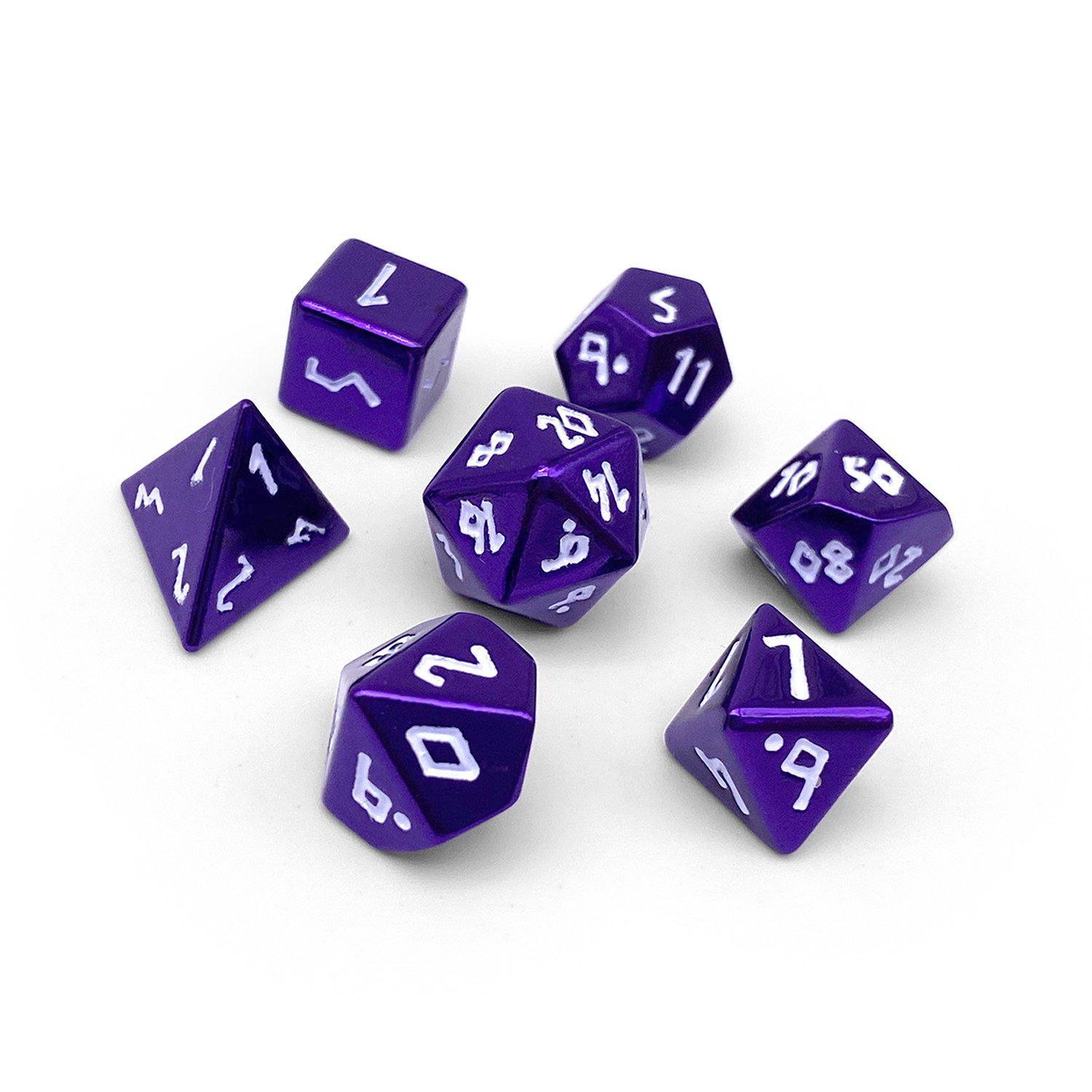 Bardic Purple Pebble™ Dice - 10mm Alloy Mini Polyhedral Dice Set