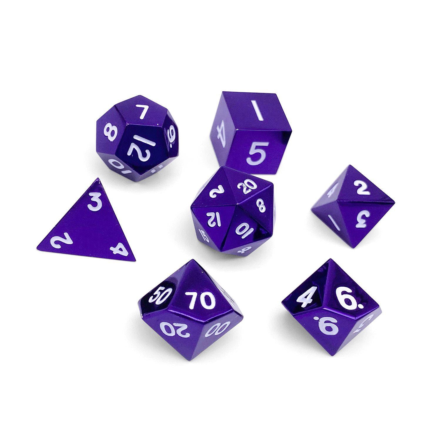 Bardic Purple - 7 Piece Metal Dice Set-Zinc Alloy Dice-dungeons and dragons-dice-dnd-dungeons & dragons-Norse Foundry