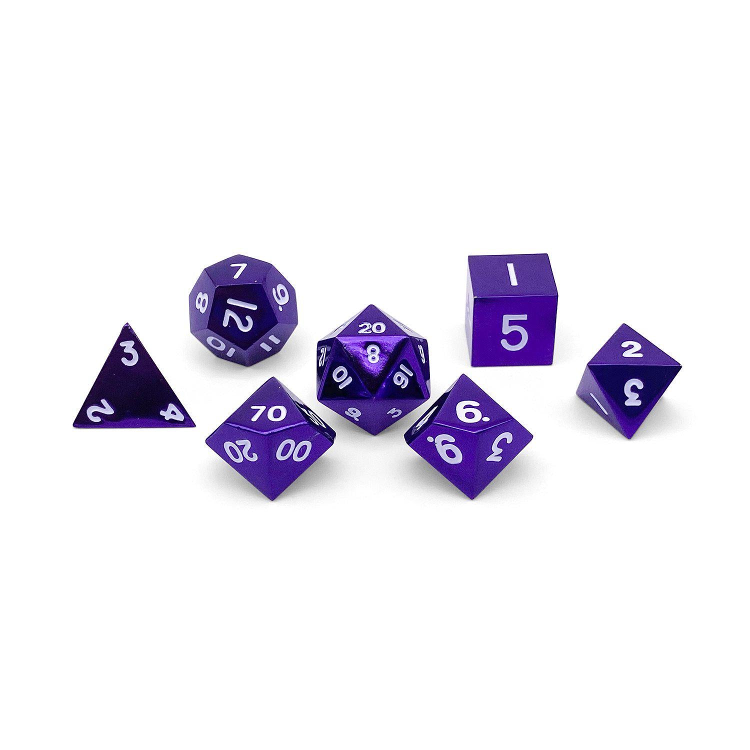 Bardic Purple - 7 Piece Metal Dice Set-Zinc Alloy Dice-dungeons and dragons-dice-dnd-dungeons & dragons-Norse Foundry