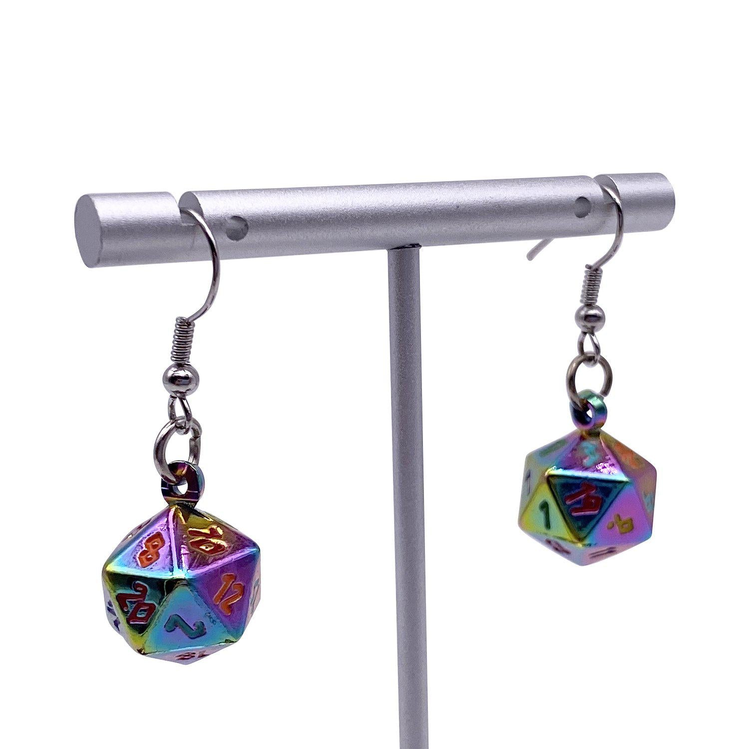 BiFrost - Ioun Stone D20 Dice Earrings by Norse Foundry