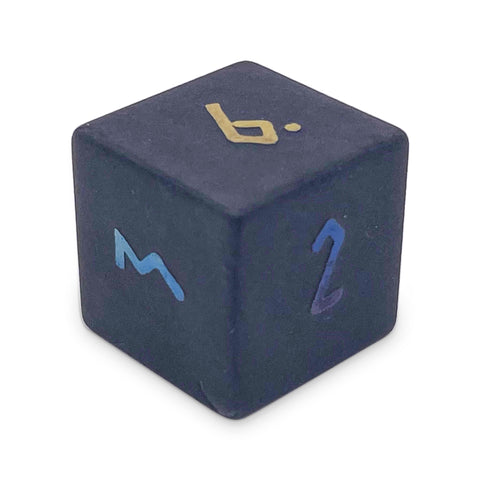 Black Obsidian - Raised Holographic Single D6 Gemstone Dice