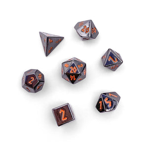 Black Lava Pebble™ Dice - 10mm Alloy Mini Polyhedral Dice Set