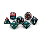 Blue/Red Sesame Jasper - 7 Piece RPG Set Gemstone Dice-Gemstone Dice-Norse Foundry-Gemstone Dice-Dungeons & Dragons Dice-Gem Dice-DnD Dice-Gaming Dice-Perfect for Tabletop RPGs-Dice Set