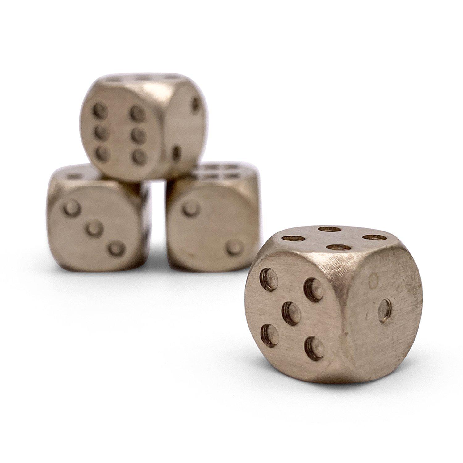 Bronze - 12mm D6 Pips True Metal Dice-Metal Dice-Norse Foundry-Set of 4-Norse Foundry-dungeons & dragons-d&d dice-rpg d6-metal d6-d&d-d6-warpips-pips-luxury dice-perfect for tabletop rpgs