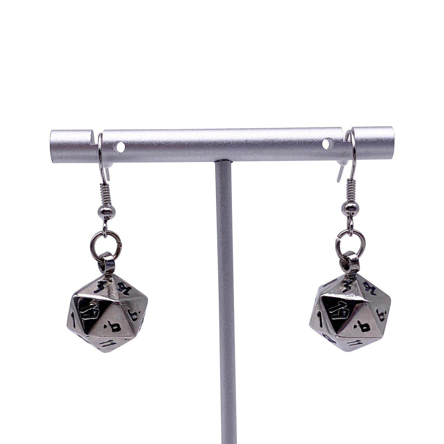 Chainmail - Ioun Stone D20 Dice Earrings by Norse Foundry