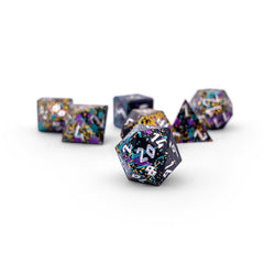 Court Jester - Pebble™ 10mm Set 6063 Aluminum Wondrous Dice