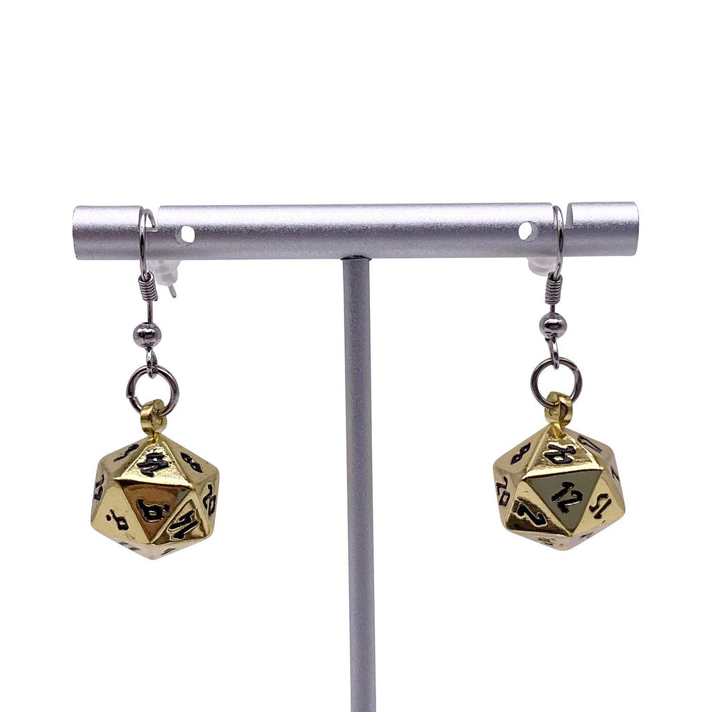 Dead Man's Gold - Ioun Stone D20 Dice Earrings by Norse Foundry-Earrings-Norse Foundry-dungeons and dragons-d&d-dungeons & dragons-earrings-dnd accessories-dice earrings- d20 earrings