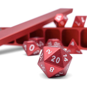 Devil's Red - 7 Piece RPG Set with Case 6063 Aluminum Dice