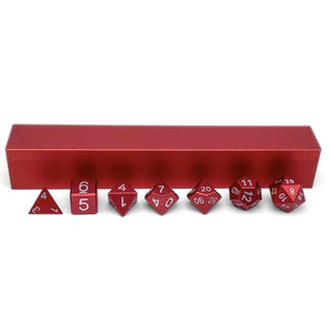 Devil's Red - 7 Piece RPG Set with Case 6063 Aluminum Dice