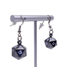 Drow Black - Ioun Stone D20 Dice Earrings by Norse Foundry-Earrings-Norse Foundry-dungeons and dragons-dnd-dungeons & dragons-earrings-d&d accessories-dice earrings- d20 earrings