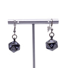 Drow Black - Ioun Stone D20 Dice Earrings by Norse Foundry-Earrings-Norse Foundry-dungeons and dragons-dnd-dungeons & dragons-earrings-d&d accessories-dice earrings- d20 earrings