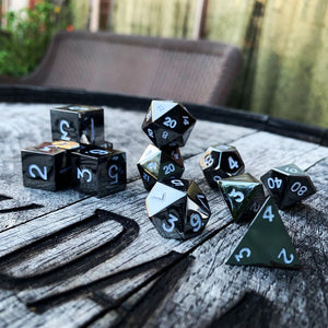 Drow Black - 7 Piece Metal Dice Set