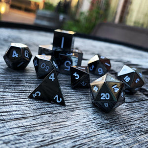 Drow Black - 7 Piece Metal Dice Set