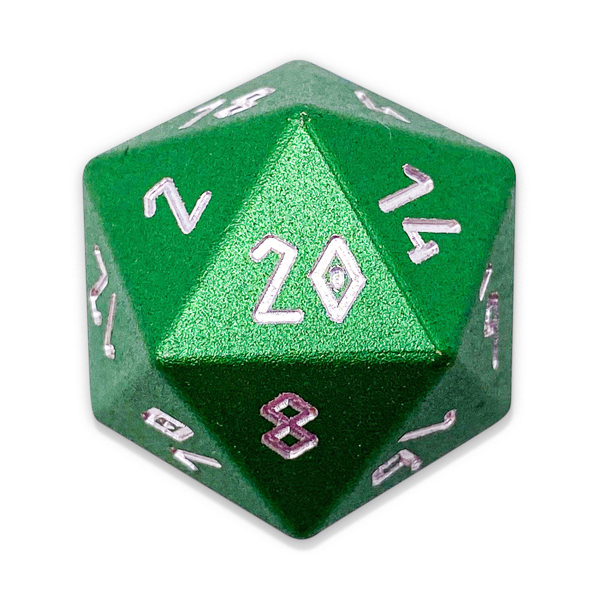 Druid Green - D20 Single - Aluminum Dice-Dice-Norse Foundry-Norse Foundry-aluminum dice-dungeons & dragons-d&d-rpg dice-aluminum d&d-lightweight-perfect for tabletop rpgs