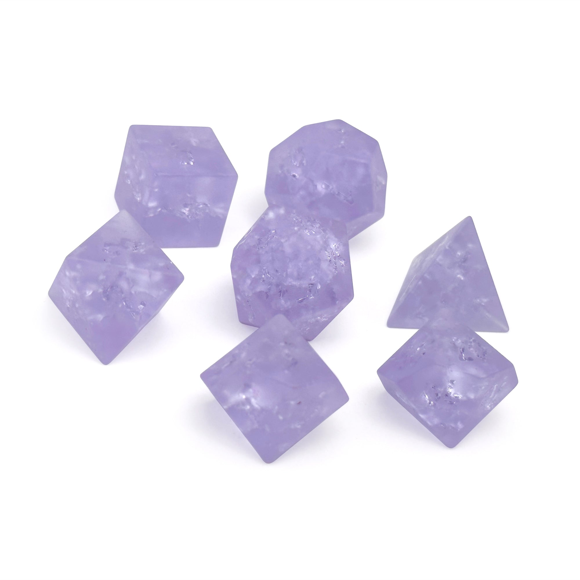 Frosted Shattered Zircon Alexandrite - Raised-Glass Dice-Norse Foundry-Norse Foundry-zircon glass dice-dungeons & dragons-d&d dice set-rpg dice set-glass dice set-d&d-perfect for tabletop rpgs