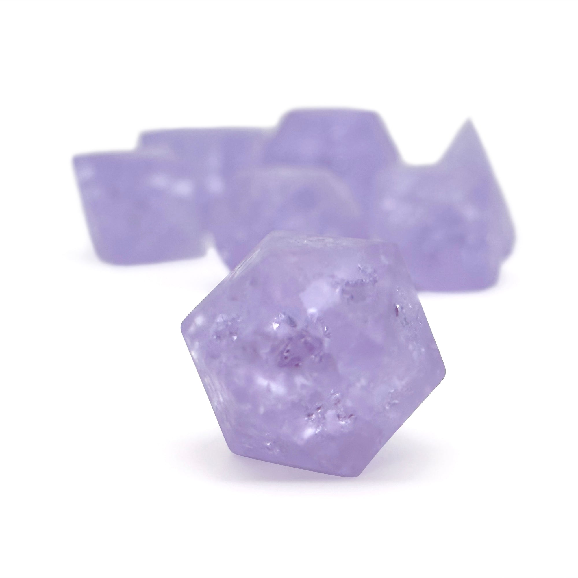 Frosted Shattered Zircon Alexandrite - Raised-Glass Dice-Norse Foundry-Norse Foundry-zircon glass dice-dungeons & dragons-d&d dice set-rpg dice set-glass dice set-d&d-perfect for tabletop rpgs
