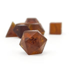 Frosted Shattered Zircon Amber Citrine - Raised-Glass Dice-Norse Foundry-Norse Foundry-zircon glass dice-dungeons & dragons-d&d dice set-rpg dice set-glass dice set-d&d-perfect for tabletop rpgs