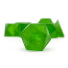 Frosted Shattered Zircon Emerald - Raised-Glass Dice-Norse Foundry-Norse Foundry-zircon glass dice-dungeons & dragons-d&d dice set-rpg dice set-glass dice set-d&d-perfect for tabletop rpgs