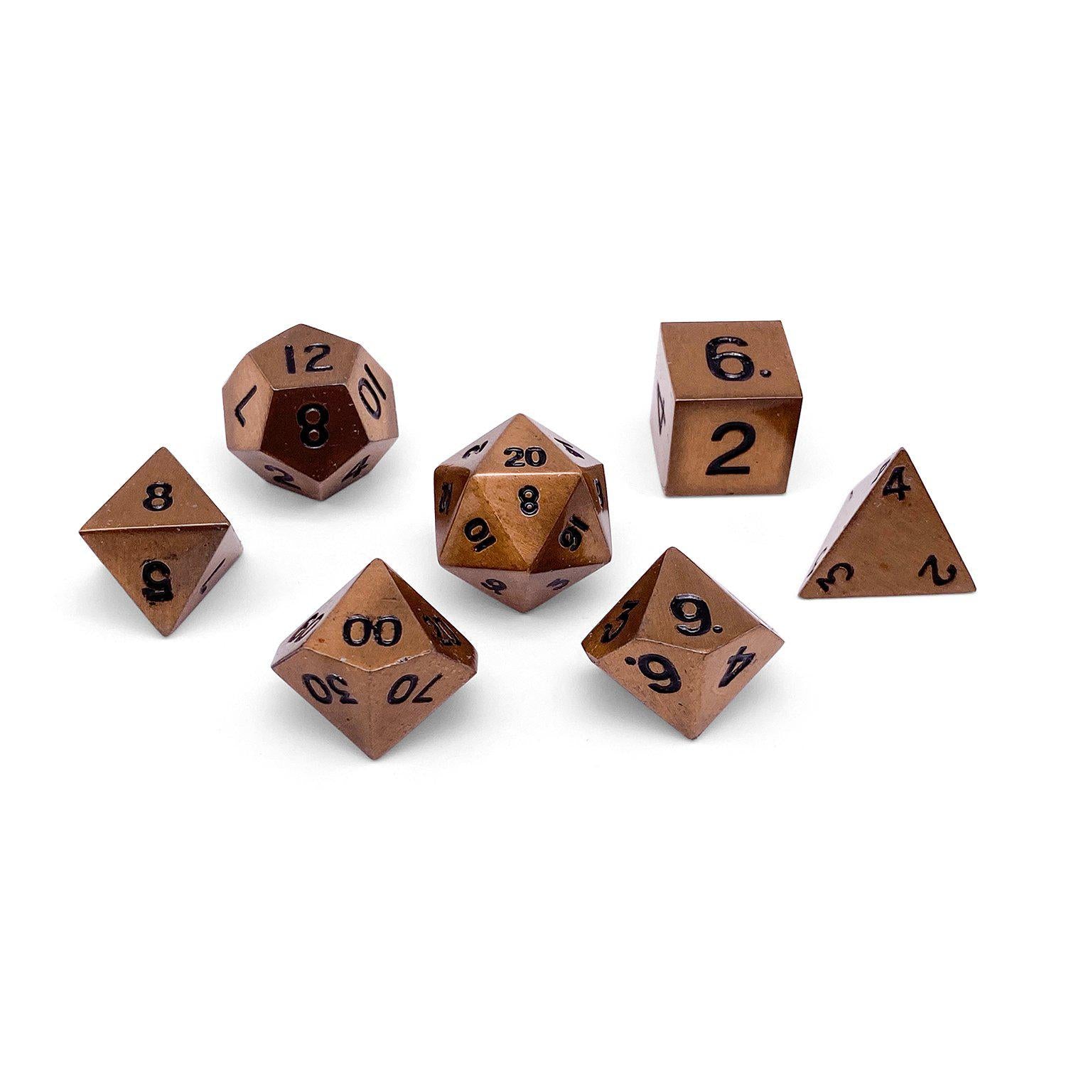 Gnomish Copper - 7 Piece Metal Dice Set-Zinc Alloy Dice-dungeons and dragons-dice-dnd-dungeons & dragons-Norse Foundry